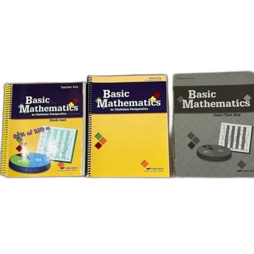 Abeka Basic Mathematics Teachers Key Solutions 7th Grade - 3 Books